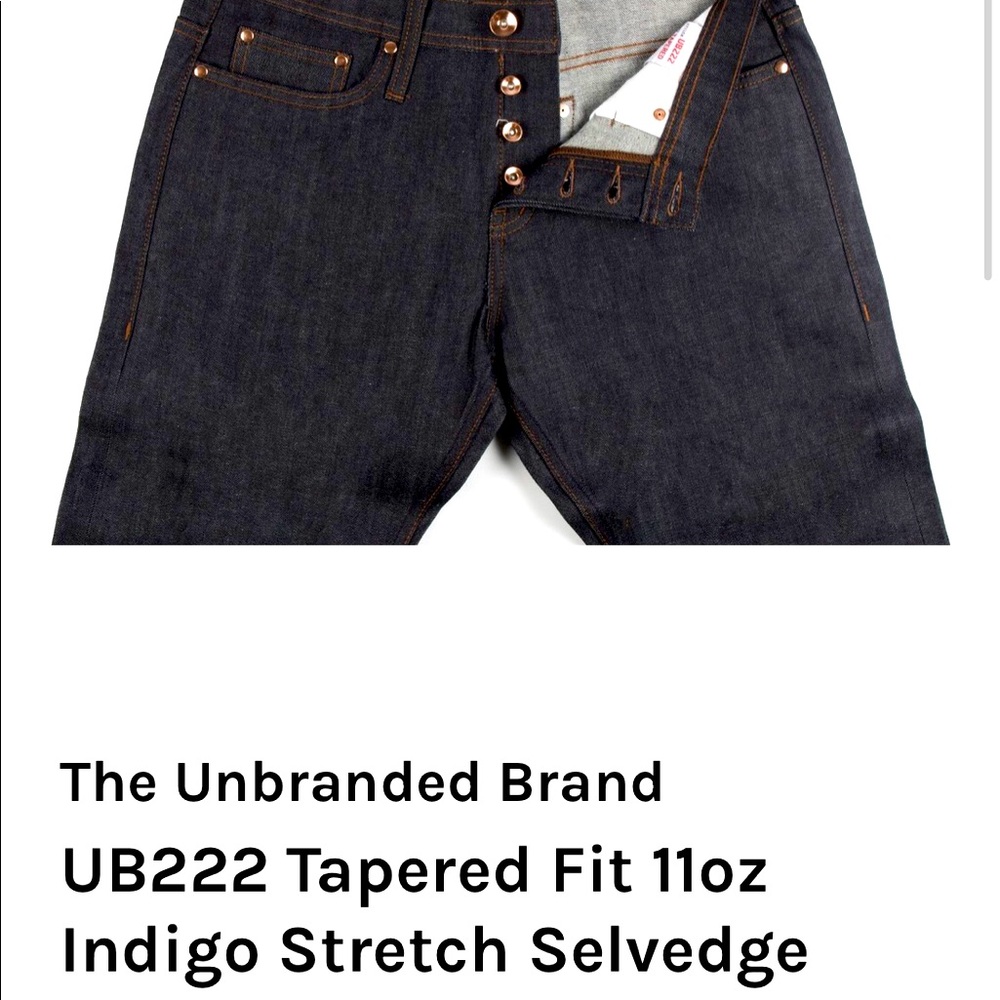 NWT The UnBranded Brand Stretch Selvedge Jeans